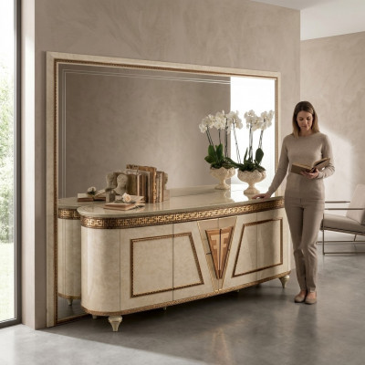 Spigel Kommode Schaf Kommoden Anrichte Schlofzëmmer Set Holz Antik Stil 2tlg