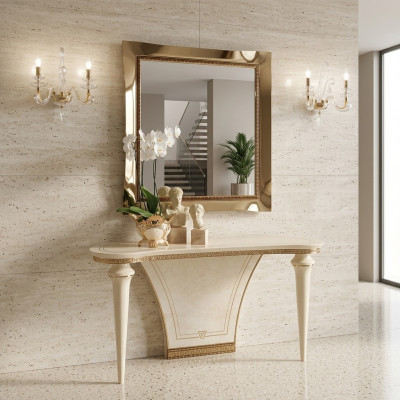 Miwwelen Stil Barock Konsolendësch Spigel Holz Italienesch Dëscher Grupp 2tlg Set