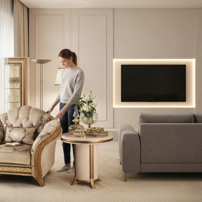 Design-Couchtisch Beistelltisch Sofa Wunnzëmmer Dësch Miwwelen arredoclassic Nei