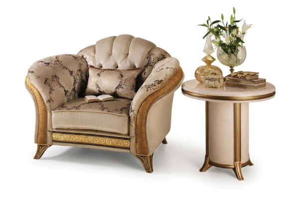 Klassesche Fauteuil Fernsee Canapé 1 Sëtz Couch Designer Textil Polster Nei