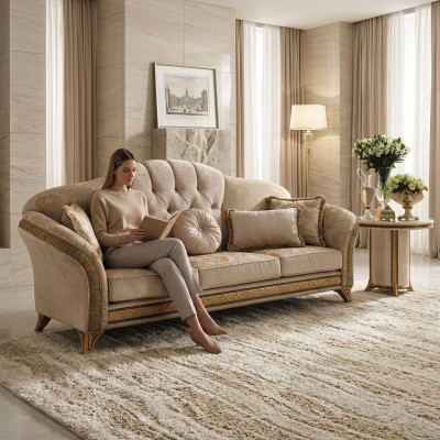 Klassesche Luxus Designer Couchtisch Sofa Wunnzëmmer Dësch Bäistelldëscher Holz