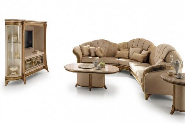 Holz italienesch Miwwelen Barock Stil Luxus brong Couchtisch Wunnzëmmer Dësch Nei