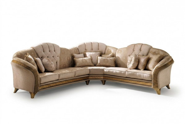 Ecksofa L-Form Sofa Wunnlandschaft Garnitur Polster Stoff Canapé Design Miwwelen