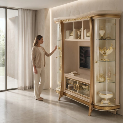 Designer Wunnzëmmer TV Ubauwand Medienwand Fernsehwand Fernsehschaf Wunnwand