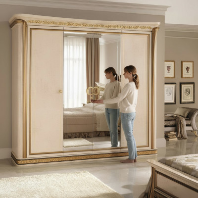 Luxus Kleederschaf Kleederschief Héichglanz Designer Miwwelen Wunnen Holz Nei