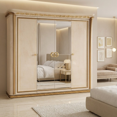 Luxus Kleederschaf Kleederschief Héichglanz Designer Miwwelen Wunnen Holz Nei