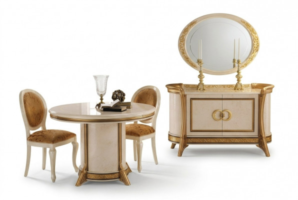Méiwel Stil Barock 2tlg Set Kommode mat Spigel Luxus Holz Italienesch Méiwel Nei