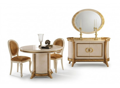 Méiwel Stil Barock 2tlg Set Kommode mat Spigel Luxus Holz Italienesch Méiwel Nei