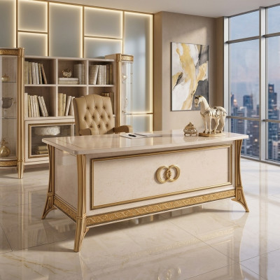 Design Büro Schreifdësch Dësch Sëtz Ariichtung mat Stull 2tlg. arredoclassic