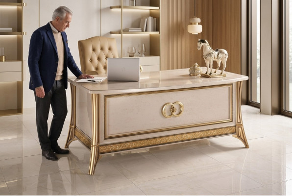 Luxus Schreifdësch Bureau Büro Office Antik Stil Rokoko Barock Schreifdëscher Nei
