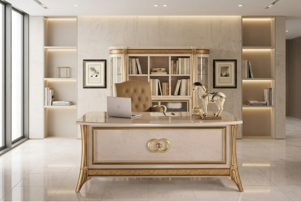 Luxus Schreifdësch Bureau Büro Office Antik Stil Rokoko Barock Schreifdëscher Nei