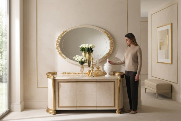 Spigel grousser Mauer Spigel XXL royal Rokoko Barock Design Miwwelen Hänkspeguel