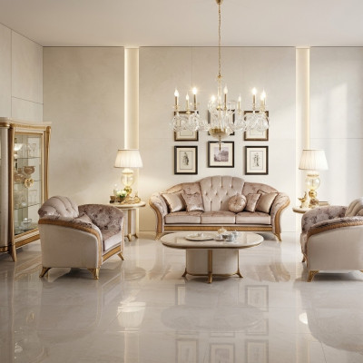 Sofagarnitur 3+2+1 Sëtzer Wunnlandschaft Sofa Canapé Arredoclassic Garnitur Sofas