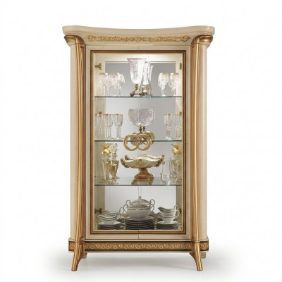 Vitrin Vitrine Schaf Glasschaf Wunnzëmmer Regal Barock Rokoko Echt Holz