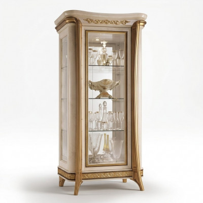 Luxus Vitrinnenschaf Glas Schaf Klassesch Stil Miwwelen Regal ITALIE NEI