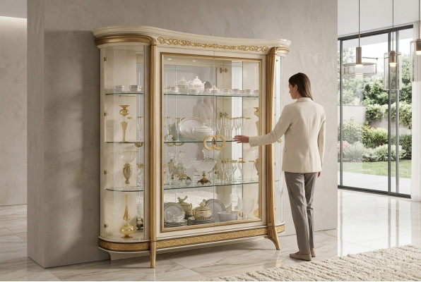 Vitrine Schaf Klassesch Vitrinen Wunnzëmmer Schief Kommode arredoclassic