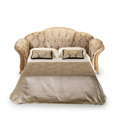 3-Sëtz Sofa mat Schloffunktion Textilstoff Miwwel Polster arredoclassic