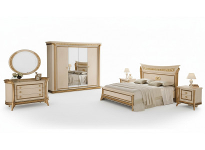 Bett 2x Nuetsdësch 3 tlg. Schlofkummer Set Miwwelen Modern Better arredoclassic nei