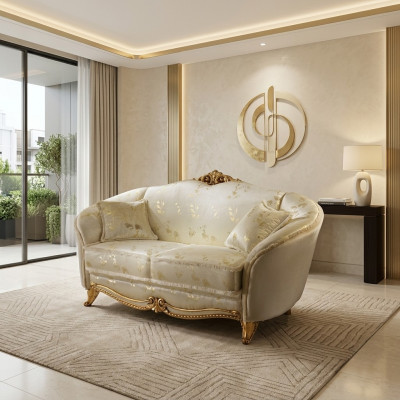 Sofa 2 Sëtzer Luxus Designer Couch Neit Sofa Luxus Polstersoffen Zweisëtzer Miwwelen