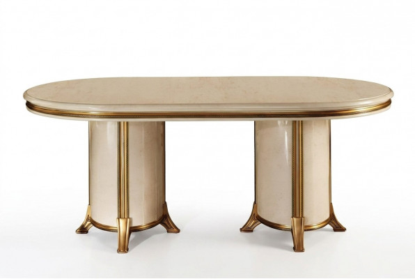Iesszëmmer Wunnzëmmer Klassesch Beige arredoclassic Iessdësch Design Dësch Holz