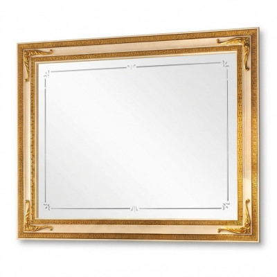 Klasseschen Mauer-Spigel Holzrahmen Spigel Miwwel Gold 170x110 Holz Rumm Wand