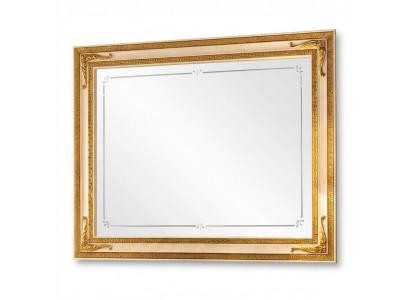 Klasseschen Mauer-Spigel Holzrahmen Spigel Miwwel Gold 170x110 Holz Rumm Wand