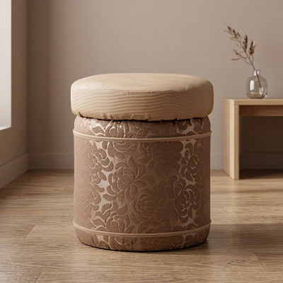 Hocker Polsterhocker Fouss Ablag Miwwelen Wunnen Sëtzbanken Sëtz Stoff Braun Design