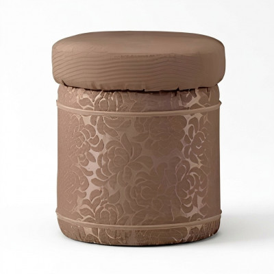 Hocker Polsterhocker Fouss Ablag Miwwelen Wunnen Sëtzbanken Sëtz Stoff Braun Design