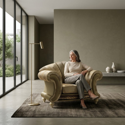 Design Still Textil Luxus Fernseh Canapé 1 Sëtzer Sofa Relax Polster Lounge Nei