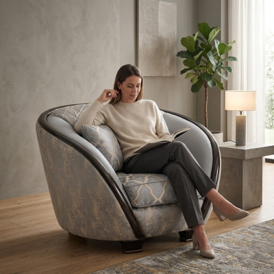 Design Sëtz Stoff Canapé Sofa Polster Sofae Sëtz Fernseh 1 Sëtz arredoclassic