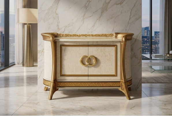Kommode Design Holzkommoden Schaf Luxus Säitendësch Niddreg Dësch Anrichte Beige