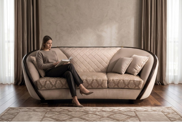Sofa Canapé Polster 3 Sëtzer Textil Sofas Canapéë Sëtz Garnituren Design Club