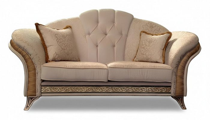 Sofa 2 Sëtz Couch Design Polster Klassesch Stoff arredoclassic Zweesëtzer