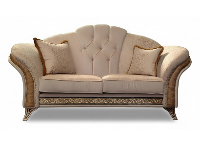 Sofa 2 Sëtz Couch Design Polster Klassesch Stoff arredoclassic Zweesëtzer
