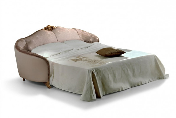 Sofa Schlofschofa Designer 3-Sëtzer Sofa mat Bettfunktioun Couch Textil Sofa Polster