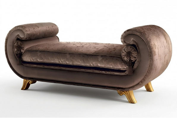 Wunnzëmmer Lounge Miwwelen Klassesch Design Sofa Brun Textil Chaiselongue Nei