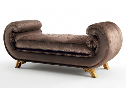 Wunnzëmmer Lounge Miwwelen Klassesch Design Sofa Brun Textil Chaiselongue Nei