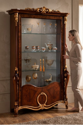 Luxusvitrinnemöbel Wunnzëmmer Schaf Glasvitrinnen Designer Schief Kommode