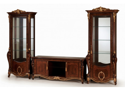 Wunnzëmmert-Miwwel Set Designer Wunnzëmmer Sideboard 2x Vitrinn 3tlg. Wunnwand Nei