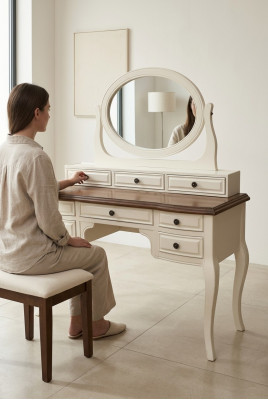 Schminktisch Make-up Dëscher Dësch Konsolendësch Konsolendëscher Kommoden Schief