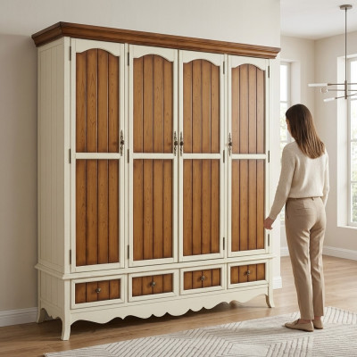 Schlofzimmer Holz Kleederschaf 3-dierege Maueraf Kleederschaf Kleederschief