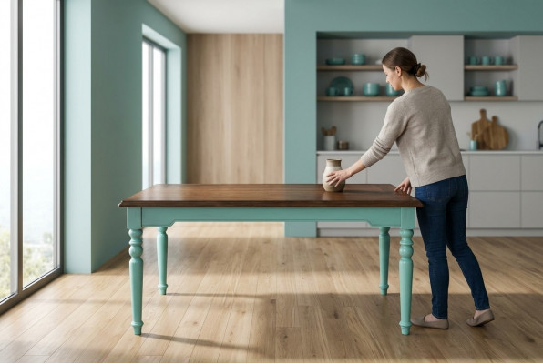 Iessdësch Dësch Grupp Iesszëmmer Wunnzëmmer Garnitur Holz Design Dëscher 150cm nei