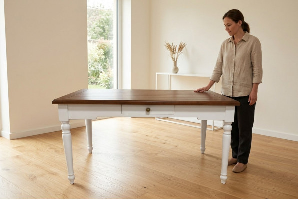 Design Iessdësch Holz Dëscher Iesszëmmer Miwwelen Rechteckeg Massivholz Dëscher Landhausstil