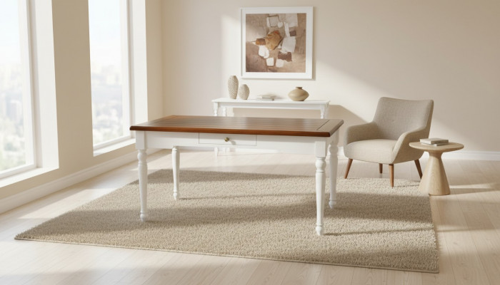 Design Iessdësch Holz Dëscher Iesszëmmer Miwwelen Rechteckeg Massivholz Dëscher Landhausstil