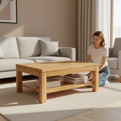 Couchtisch Holzdësch Massivholzdësch Eechtholt Nebendësch Dësch 120x80 Couchtischen