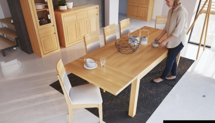 Iesszëmmer Grupp Komplett Set Garnitur 7tlg Dësch Dëscher Massivt Holz Miwwelen Nei