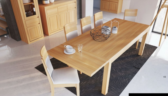 Iesszëmmer Grupp Komplett Set Garnitur 7tlg Dësch Dëscher Massivt Holz Miwwelen Nei