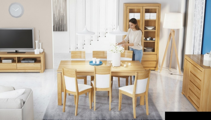 Iessdësch Holz Dëscher Wunn Iess Zëmmer Dësch 180x90cm Massiv Massivholz Iessdëscher