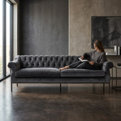Chesterfield Sofa Canapé Polstersëtzung Stoff Deko Lieder Canapéë Polstersetzer Garnitur