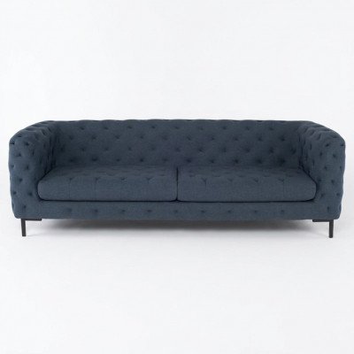 Groue Moderne 3-Sëtzer Chesterfield Wunnzëmmer Stilvoll Canapé